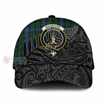 MacIntyre (McIntyre) Crest Tartan Classic Cap with New Zealand Silver Fern Half Style