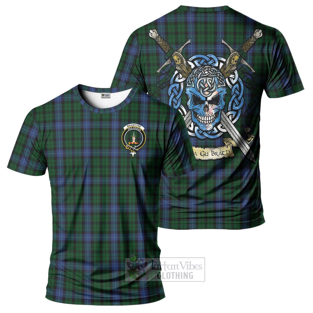 MacIntyre (McIntyre) Tartan T-Shirt with Family Crest Celtic Skull Style Kid's Shirt - Tartan Vibes Clothing