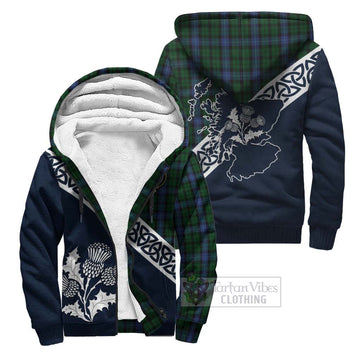 MacIntyre (McIntyre) Tartan Sherpa Hoodie Featuring Thistle and Scotland Map