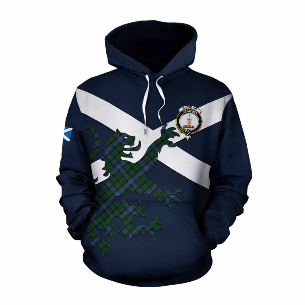 Tartan Vibes Clothing MacIntyre (McIntyre) Tartan Lion Rampant Cotton Hoodie Proudly Display Your Heritage with Alba Gu Brath and Clan Name