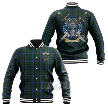 MacIntyre (McIntyre) Tartan Baseball Jacket with Family Crest Celtic Skull Style