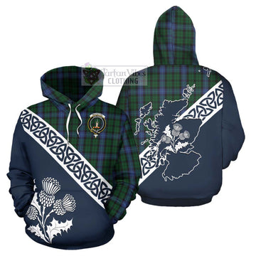 MacIntyre (McIntyre) Tartan Hoodie Featuring Thistle and Scotland Map