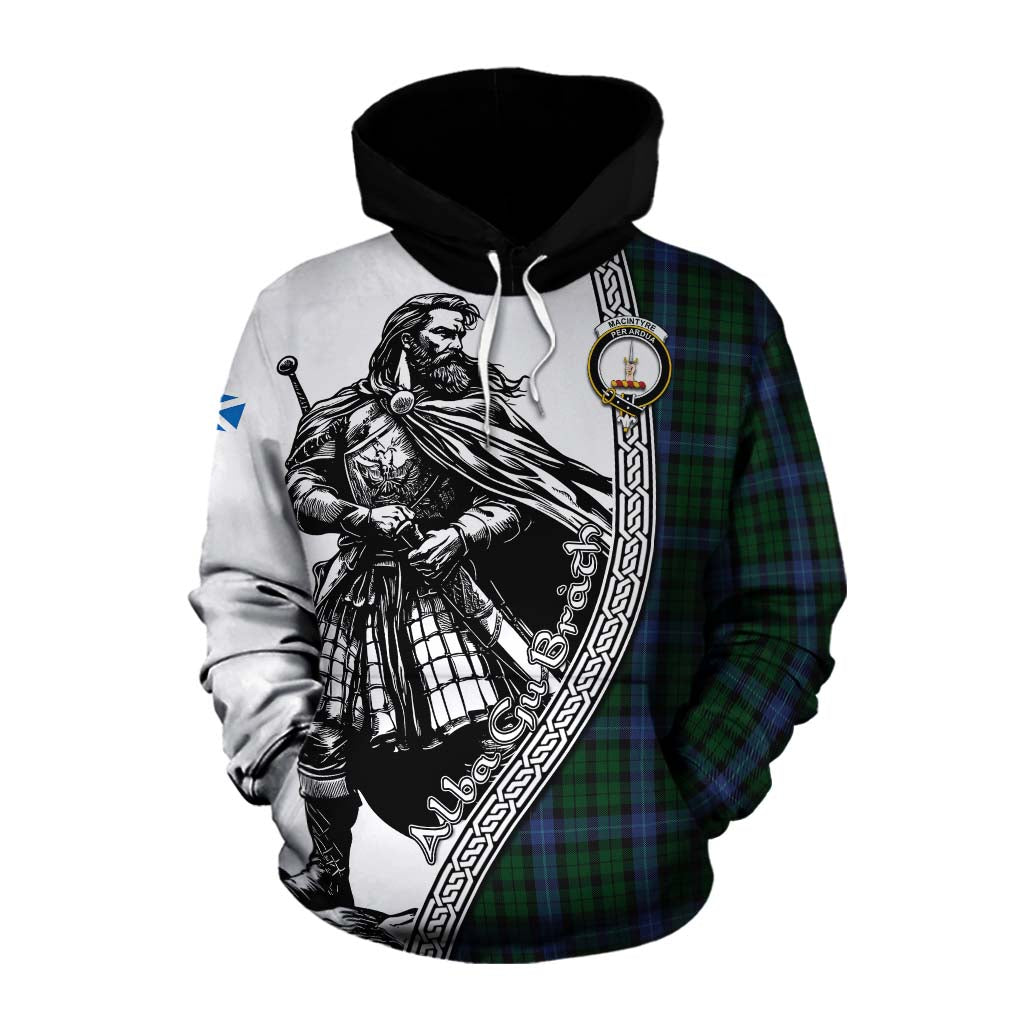 Tartan Vibes Clothing MacIntyre (McIntyre) Tartan Clan Crest Cotton Hoodie with Highlander Warrior Celtic Style