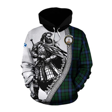 MacIntyre (McIntyre) Tartan Clan Crest Cotton Hoodie with Highlander Warrior Celtic Style