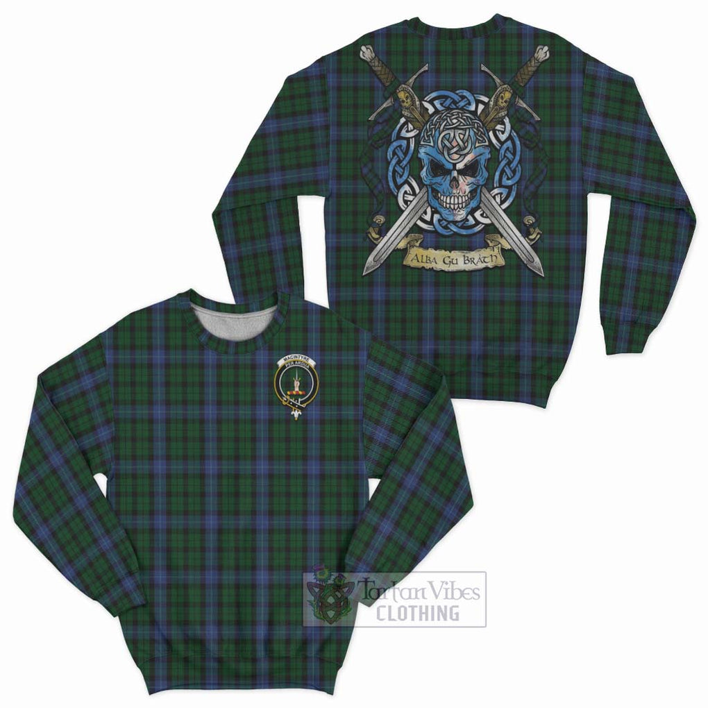 MacIntyre (McIntyre) Tartan Sweatshirt with Family Crest Celtic Skull Style Unisex - Tartan Vibes Clothing