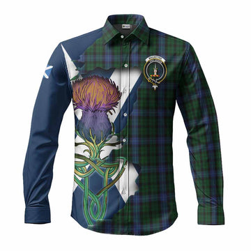MacIntyre (McIntyre) Tartan Family Crest Long Sleeve Button Shirt Scottish Thistle Celtic Inspired Men's Shirt S - Tartan Vibes Clothing