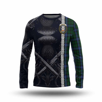 MacIntyre (McIntyre) Tartan Long Sleeve T-Shirt with Family Crest Cross Sword Thistle Celtic Vibes