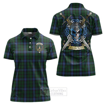 MacIntyre (McIntyre) Tartan Women's Polo Shirt with Family Crest Celtic Skull Style Women - Tartan Vibes Clothing