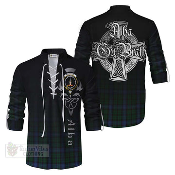 MacIntyre (McIntyre) Tartan Ghillie Kilt Shirt Featuring Alba Gu Brath Family Crest Celtic Inspired