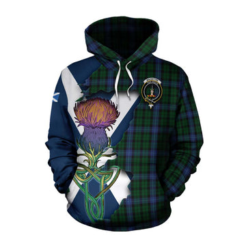 MacIntyre (McIntyre) Tartan Family Crest Cotton Hoodie Scottish Thistle Celtic Inspired Pullover Hoodie XS - Tartan Vibes Clothing