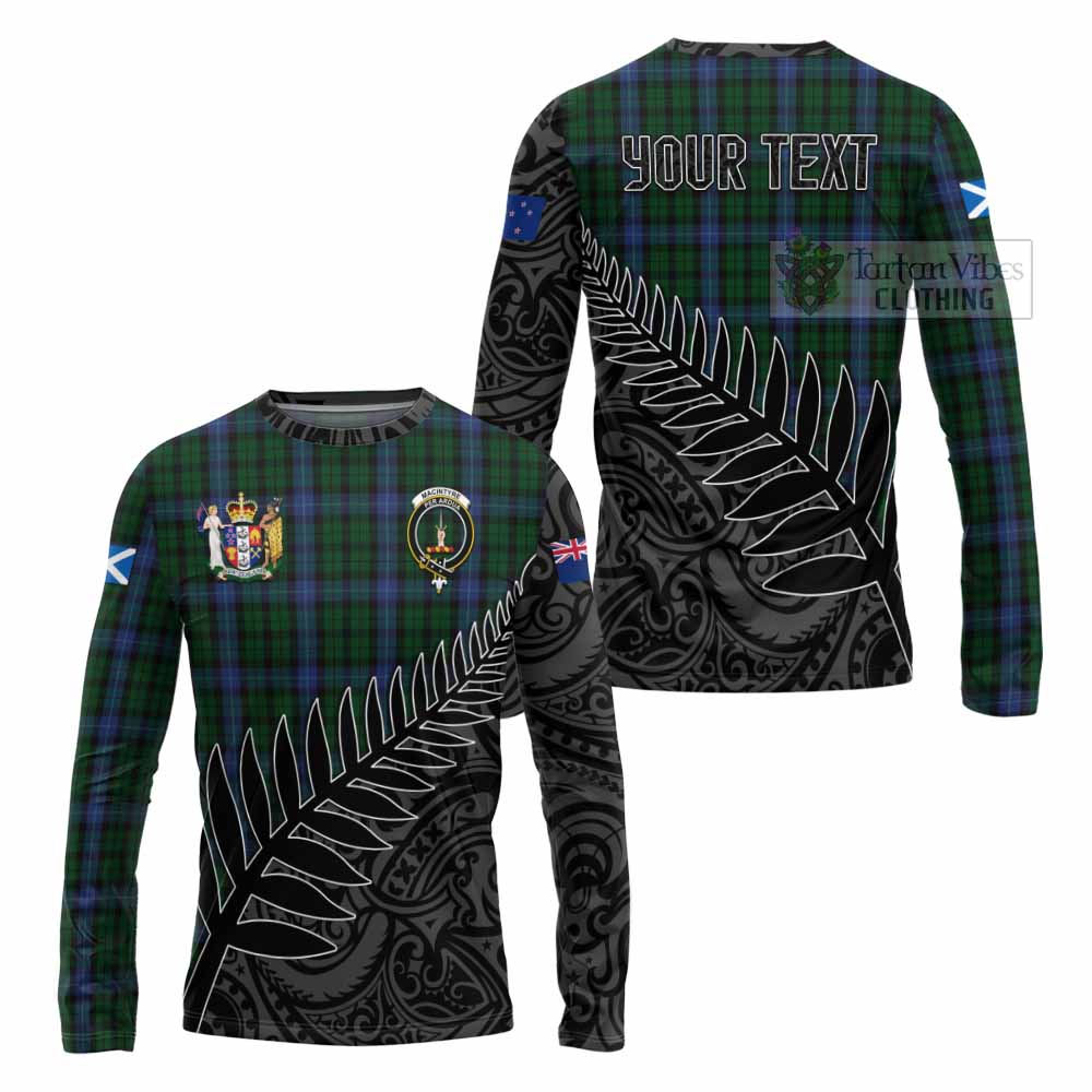 Tartan Vibes Clothing MacIntyre (McIntyre) Crest Tartan Long Sleeve T-Shirt with New Zealand Silver Fern Half Style