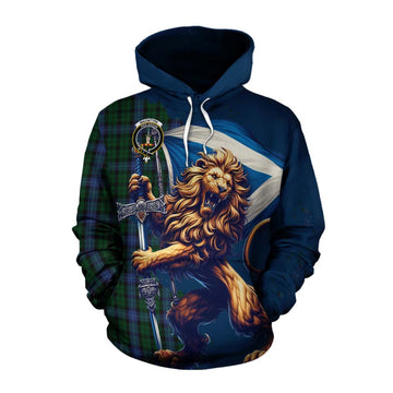 MacIntyre (McIntyre) Tartan Family Crest Cotton Hoodie with Scottish Majestic Lion Pullover Hoodie XS - Tartan Vibes Clothing