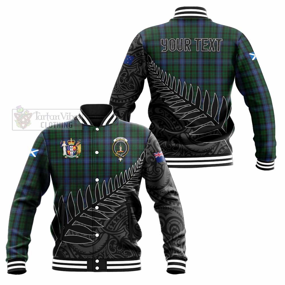 Tartan Vibes Clothing MacIntyre (McIntyre) Crest Tartan Baseball Jacket with New Zealand Silver Fern Half Style