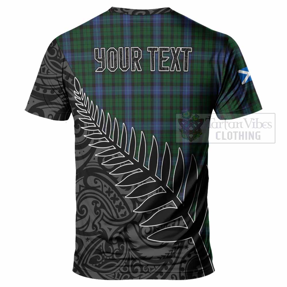 Tartan Vibes Clothing MacIntyre (McIntyre) Crest Tartan T-Shirt with New Zealand Silver Fern Half Style