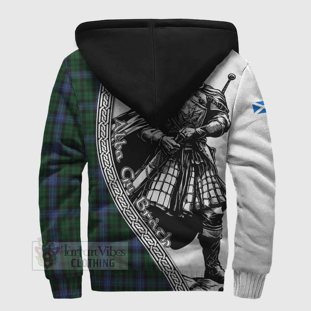 Tartan Vibes Clothing MacIntyre (McIntyre) Tartan Clan Crest Sherpa Hoodie with Highlander Warrior Celtic Style