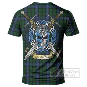 MacIntyre (McIntyre) Tartan T-Shirt with Family Crest Celtic Skull Style