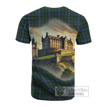 MacIntyre (McIntyre) Tartan Family Crest Cotton T-shirt with Scottish Ancient Castle Style - Tartan Vibes Clothing