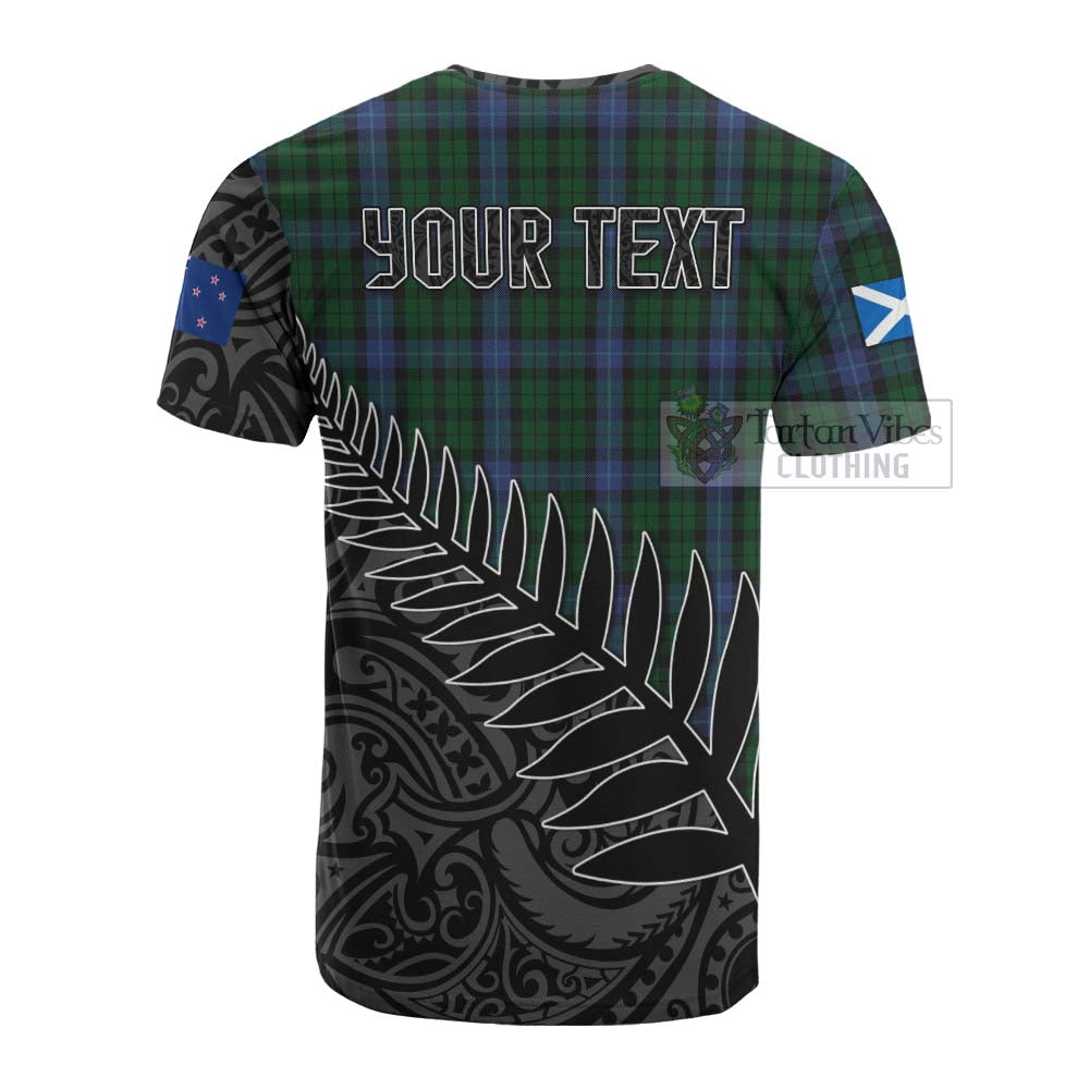 Tartan Vibes Clothing MacIntyre (McIntyre) Crest Tartan Cotton T-shirt with New Zealand Silver Fern Half Style