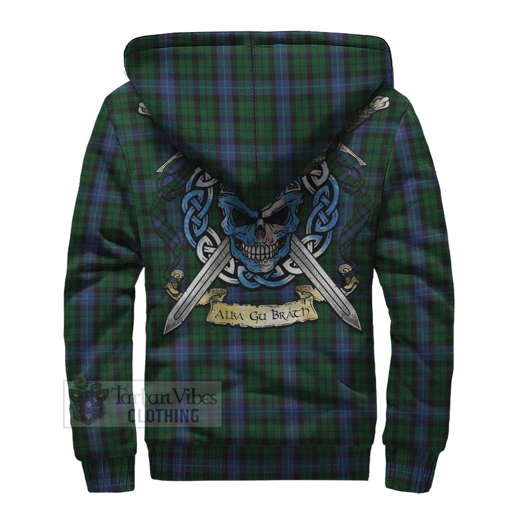 Tartan Vibes Clothing MacIntyre (McIntyre) Tartan Sherpa Hoodie with Family Crest Celtic Skull Style