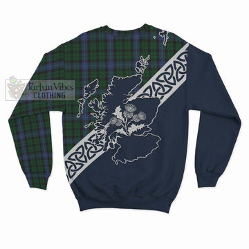 MacIntyre (McIntyre) Tartan Sweatshirt Featuring Thistle and Scotland Map