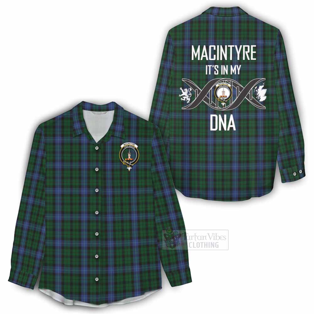 Tartan Vibes Clothing MacIntyre (McIntyre) Tartan Women's Casual Shirt with Family Crest DNA In Me Style