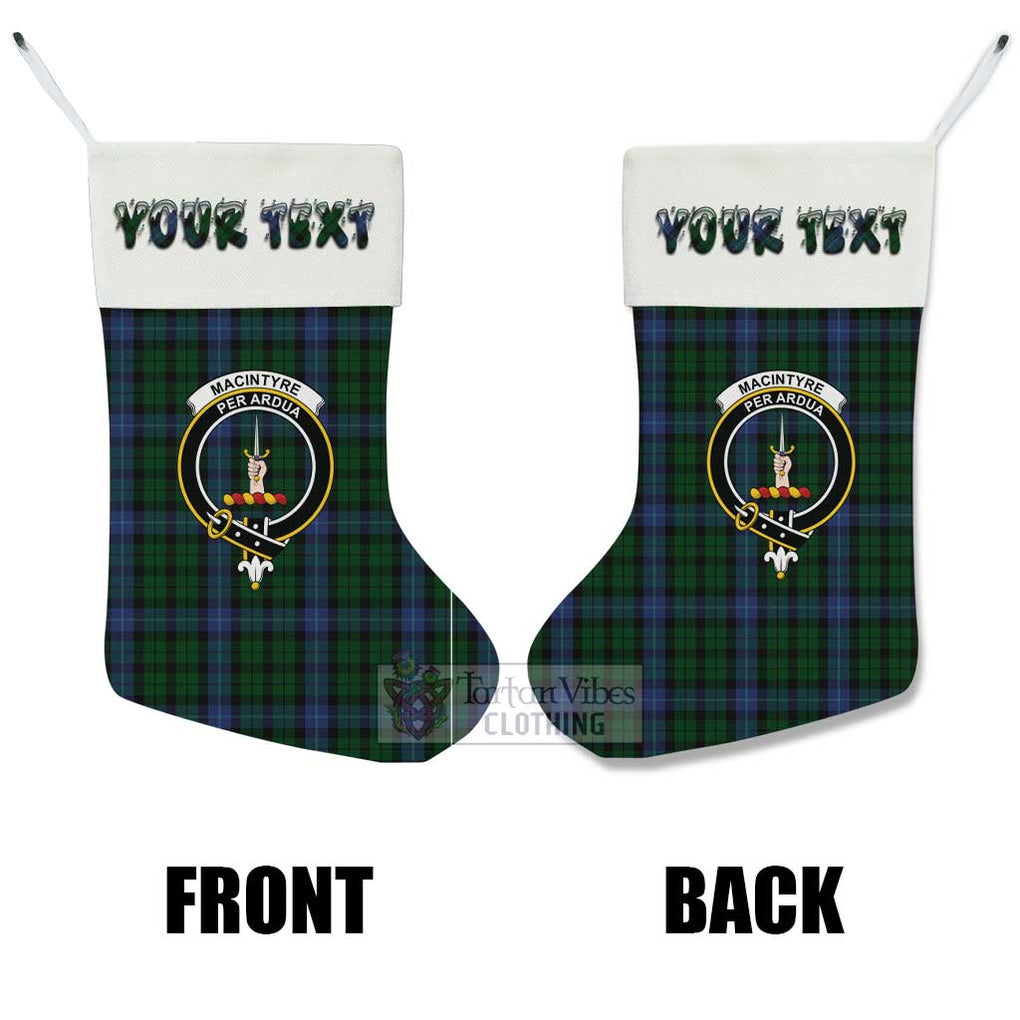 Tartan Vibes Clothing MacIntyre (McIntyre) Tartan Family Crest Christmas Stocking with Personalized Text