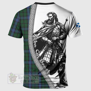 MacIntyre (McIntyre) Tartan Clan Crest T-Shirt with Highlander Warrior Celtic Style