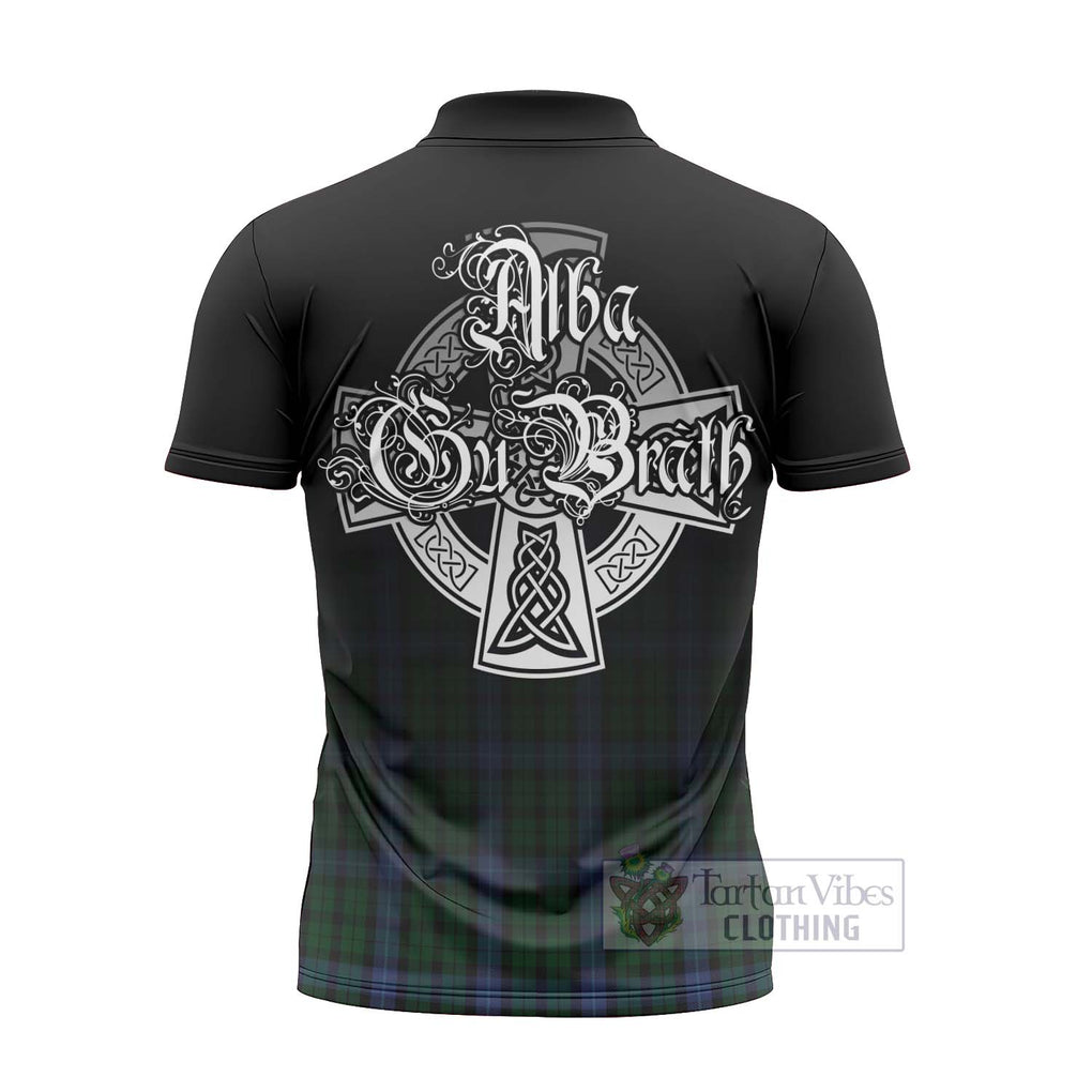 Tartan Vibes Clothing MacIntyre (McIntyre) Tartan Zipper Polo Shirt Featuring Alba Gu Brath Family Crest Celtic Inspired