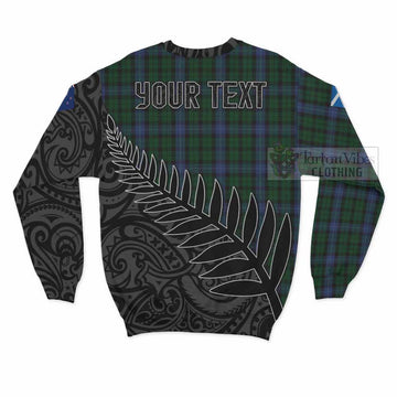 MacIntyre (McIntyre) Crest Tartan Sweatshirt with New Zealand Silver Fern Half Style