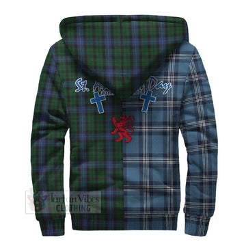 MacIntyre (McIntyre) Tartan Sherpa Hoodie Happy St. Andrew's Day Half Tartan Style