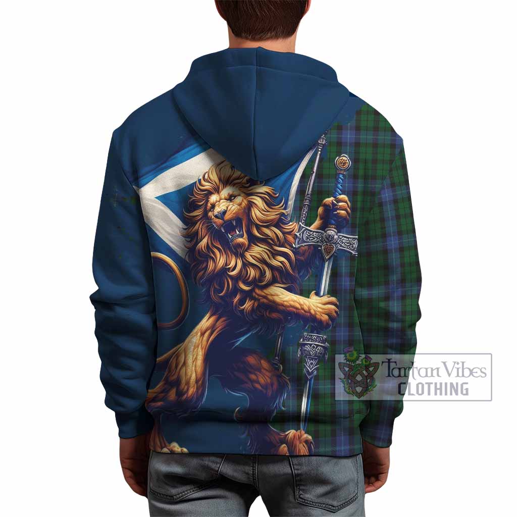 MacIver (McIver) Tartan Family Crest Hoodie with Scottish Majestic Lion