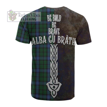 MacIntyre (McIntyre) Tartan Family Crest Cotton T-shirt Alba Gu Brath Be Brave Lion Ancient Style - Tartan Vibes Clothing