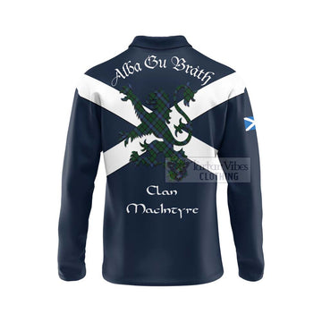 MacIntyre (McIntyre) Tartan Lion Rampant Long Sleeve Polo Shirt  Proudly Display Your Heritage with Alba Gu Brath and Clan Name