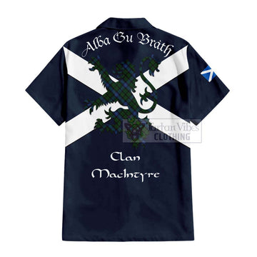 MacIntyre (McIntyre) Tartan Lion Rampant Short Sleeve Button Shirt  Proudly Display Your Heritage with Alba Gu Brath and Clan Name