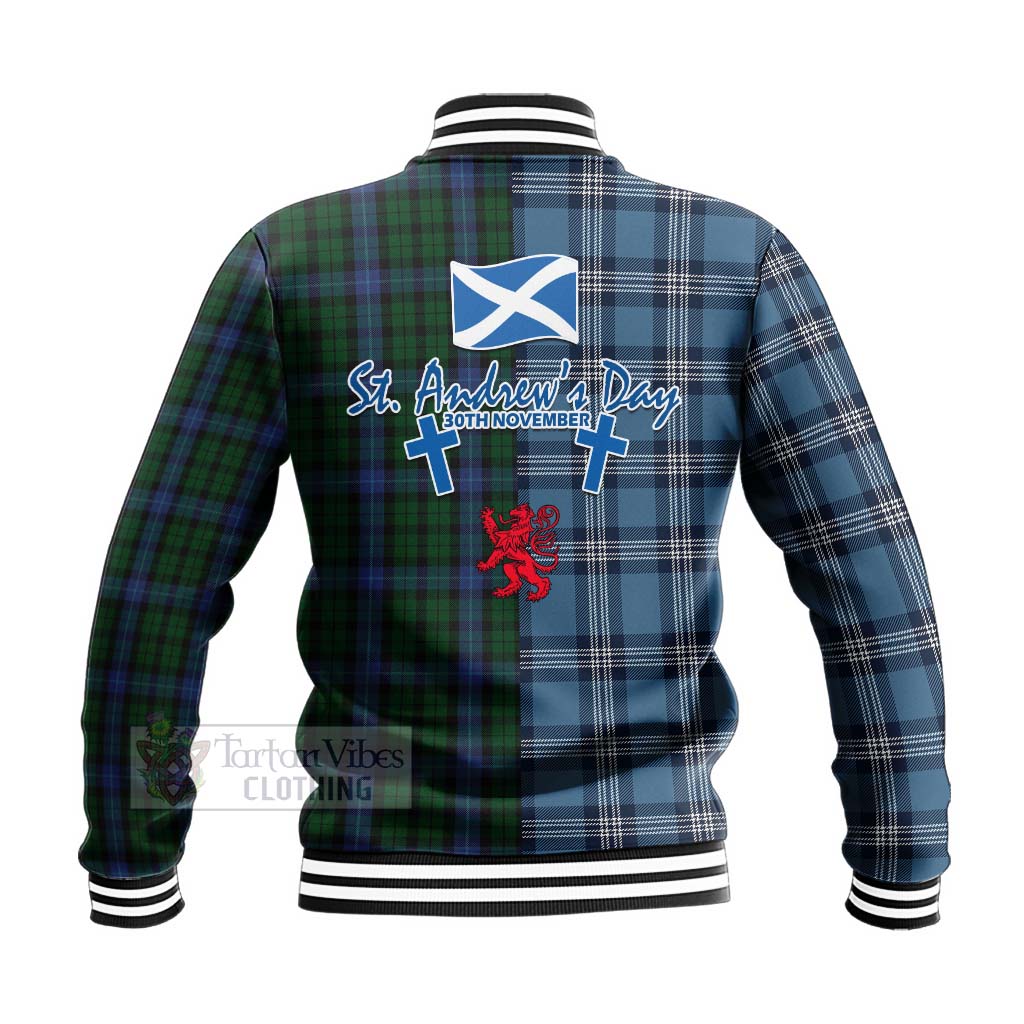 Tartan Vibes Clothing MacIntyre (McIntyre) Tartan Baseball Jacket Happy St. Andrew's Day Half Tartan Style