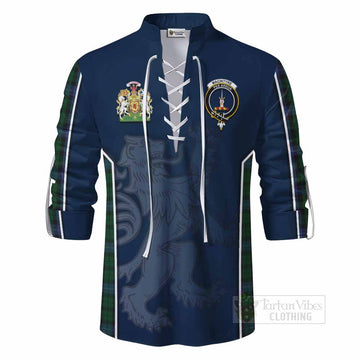 MacIntyre (McIntyre) Tartan Ghillie Kilt Shirt with Family Crest and Lion Rampant Vibes Sport Style