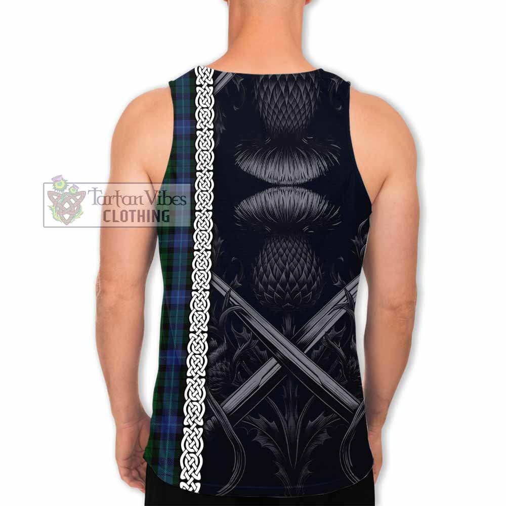 MacIntyre (McIntyre) Tartan Men's Tank Top with Family Crest Cross Sword Thistle Celtic Vibes - Tartan Vibes Clothing