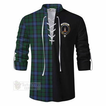 MacIntyre (McIntyre) Tartan Ghillie Kilt Shirt with Family Crest and Half Of Me Style