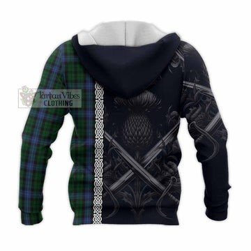 MacIntyre (McIntyre) Tartan Knitted Hoodie with Family Crest Cross Sword Thistle Celtic Vibes