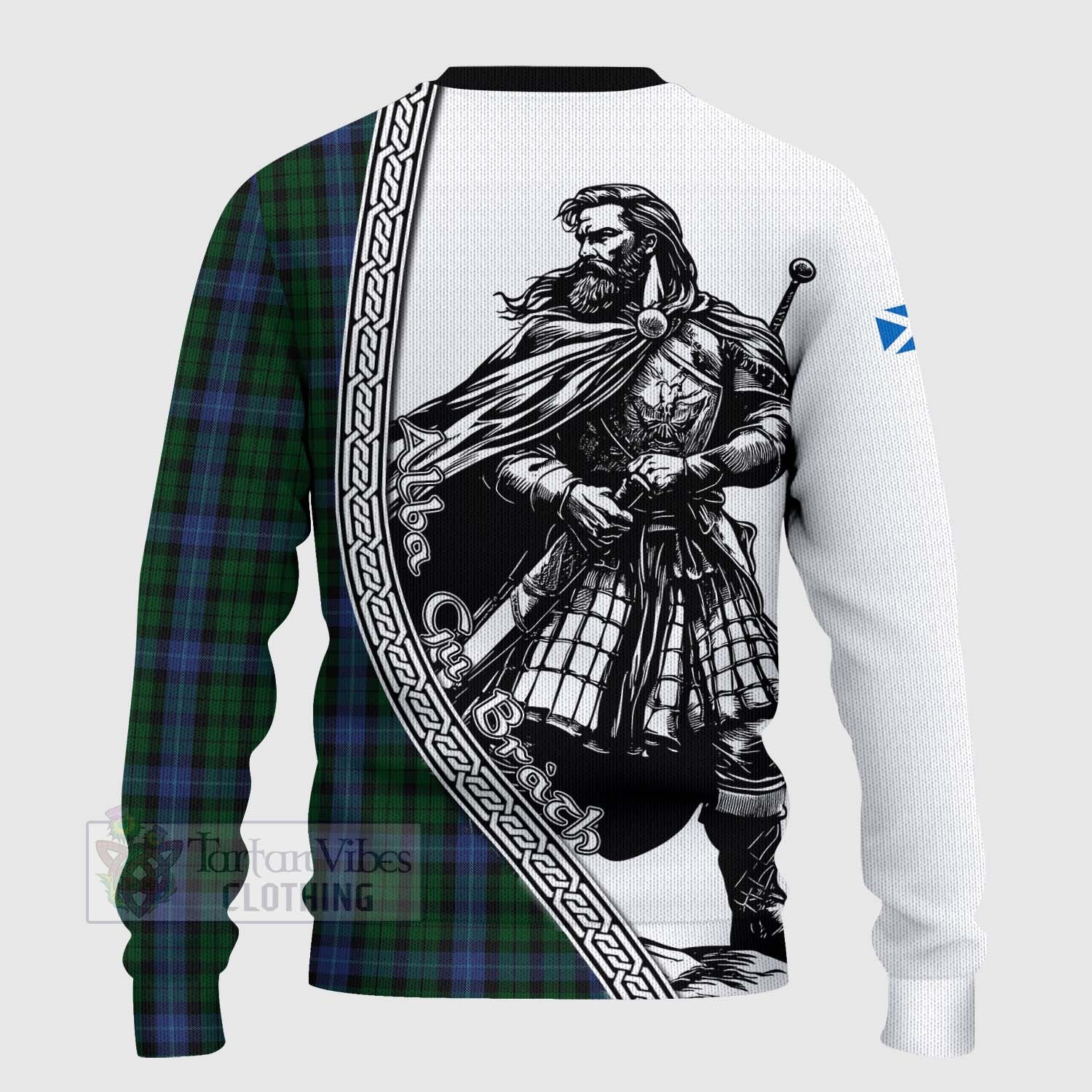 Tartan Vibes Clothing MacIntyre (McIntyre) Tartan Clan Crest Knitted Sweater with Highlander Warrior Celtic Style