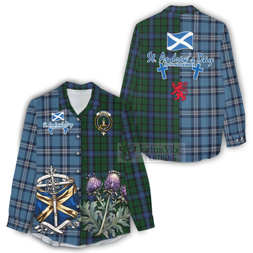 MacIntyre (McIntyre) Tartan Women's Casual Shirt Happy St. Andrew's Day Half Tartan Style