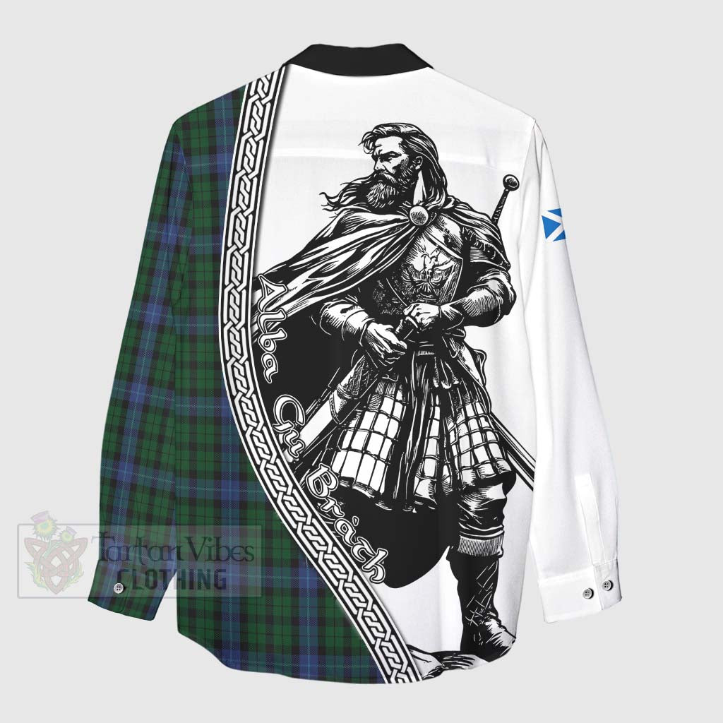 Tartan Vibes Clothing MacIntyre (McIntyre) Tartan Clan Crest Women's Casual Shirt with Highlander Warrior Celtic Style