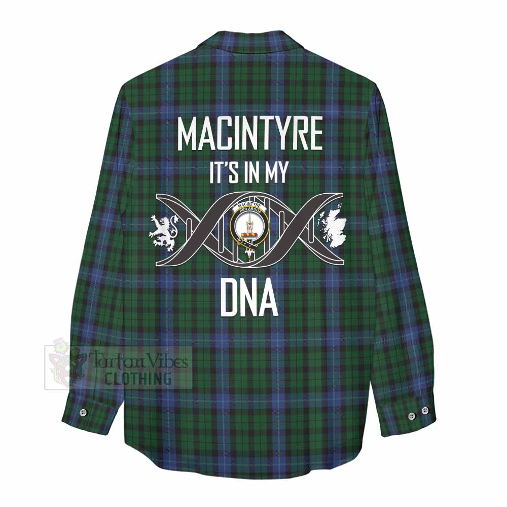 Tartan Vibes Clothing MacIntyre (McIntyre) Tartan Women's Casual Shirt with Family Crest DNA In Me Style