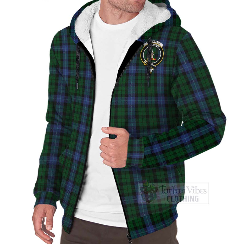 Tartan Vibes Clothing MacIntyre (McIntyre) Tartan Sherpa Hoodie with Family Crest Celtic Skull Style