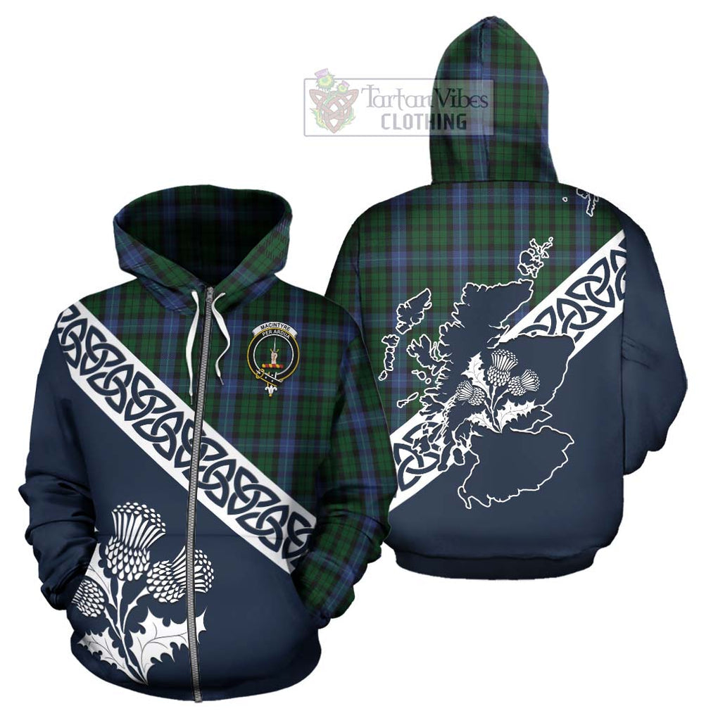 Tartan Vibes Clothing MacIntyre (McIntyre) Tartan Hoodie Featuring Thistle and Scotland Map