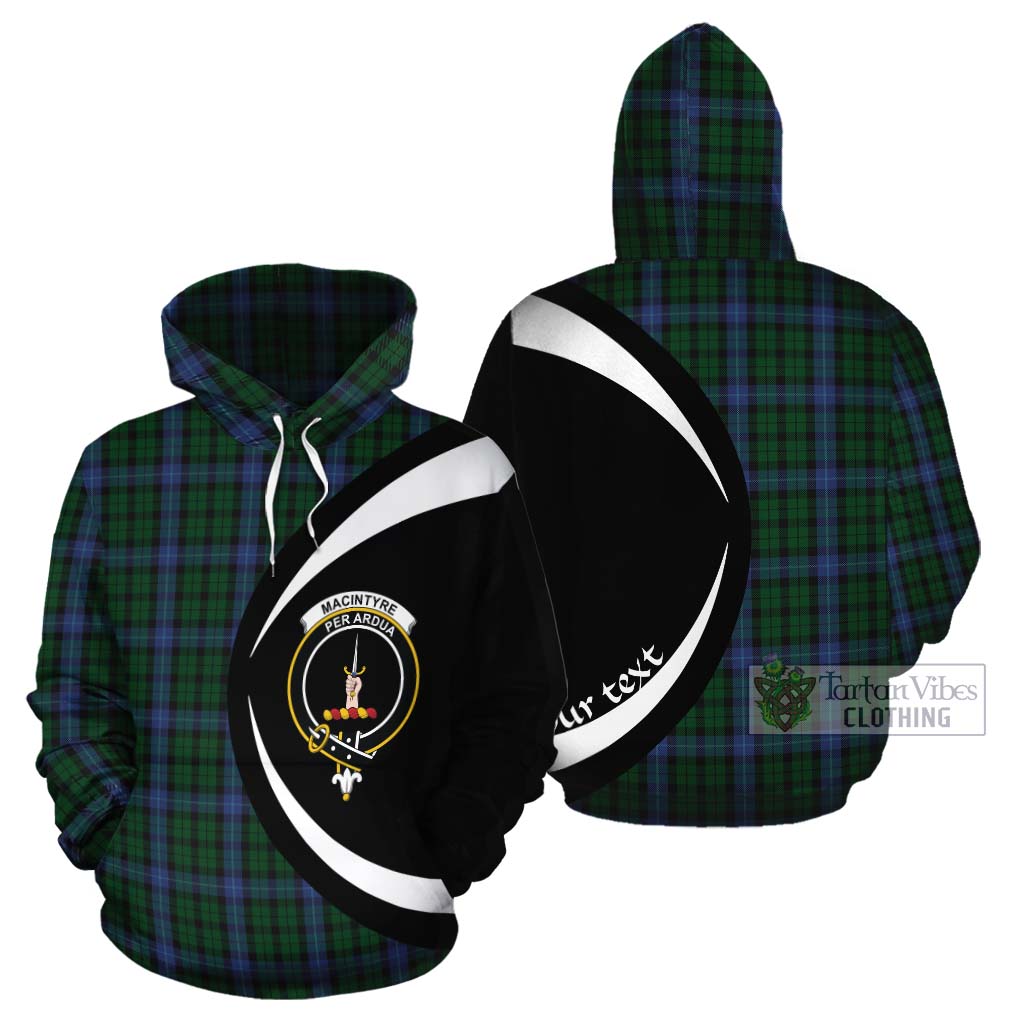 Tartan Vibes Clothing MacIntyre (McIntyre) Tartan Cotton Hoodie with Family Crest Circle Style