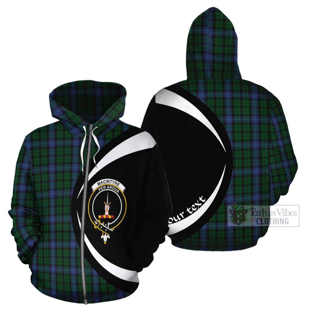 Tartan Vibes Clothing MacIntyre (McIntyre) Tartan Cotton Hoodie with Family Crest Circle Style