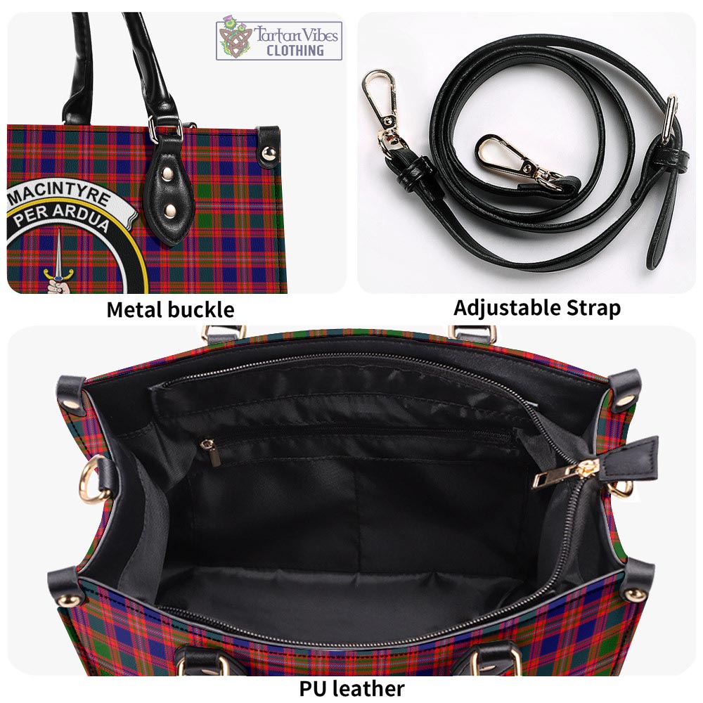 Tartan Vibes Clothing MacIntyre Modern Tartan Luxury Leather Handbags with Family Crest