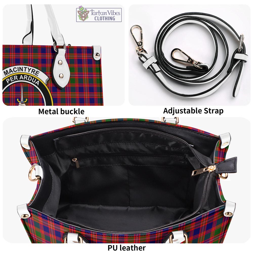 Tartan Vibes Clothing MacIntyre Modern Tartan Luxury Leather Handbags with Family Crest