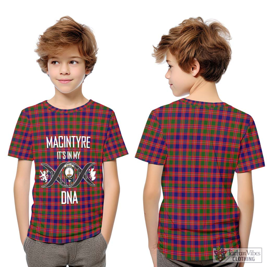 MacIntyre Modern Tartan Kid T-Shirt with Family Crest DNA In Me Style Youth XL Size14 - Tartanvibesclothing Shop